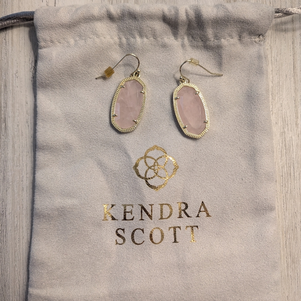 Kendra Scott Lee Rose Quartz Drop Earrings